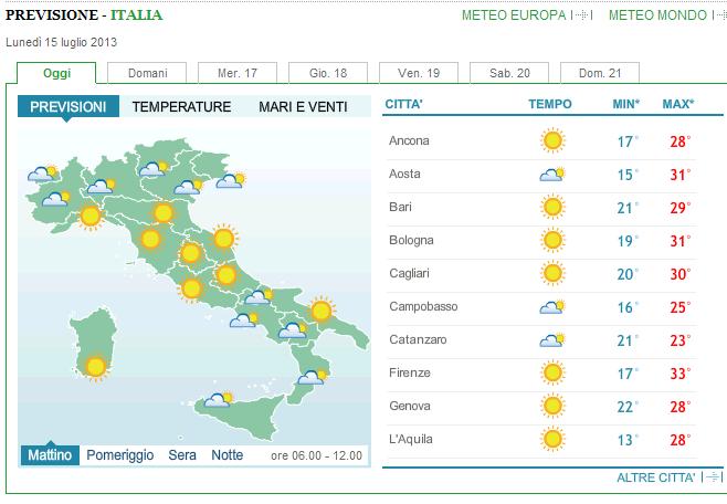 previsione meteo