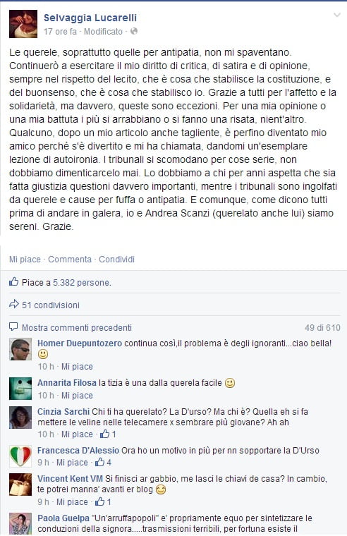 d'urso querela lucarelli