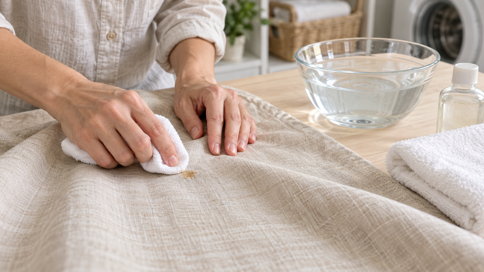 Come smacchiare delicatamente un tessuto di lino senza rovinarlo
